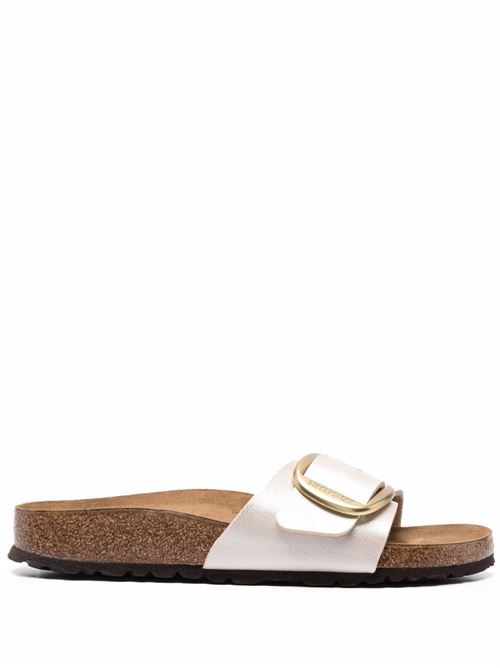 Ciabatte Birkenstock Madrid Big Buckle color perla con finitura satinata e maxi fibbia BIRKENSTOCK | MADRID BIG1015279